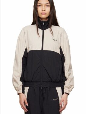 Anine Bing Two-Tone Black & Cream windbreaker